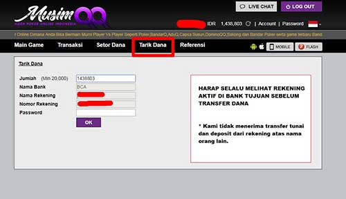 Form Withdraw Tarik Dana Musimqq